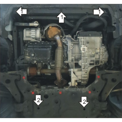 Защита Картера двигателя, КПП MOTODOR для Volvo V40 Cross Country 2013-2019, Сталь 2 мм - Арт. 2620