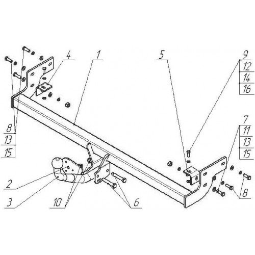 Фаркоп Avtos на HYUNDAI Elantra 2007-2012 Арт.HY 20