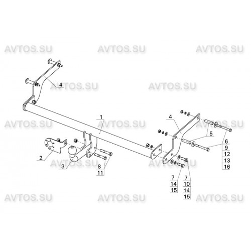 Фаркоп Avtos на RENAULT Logan I (Dacia) 2005-2014 Арт.RN 12