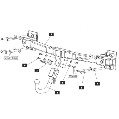 Фаркоп BALTEX на AUDI Q7 2005–2015  Арт. 26.1886.32 (снят с производства)